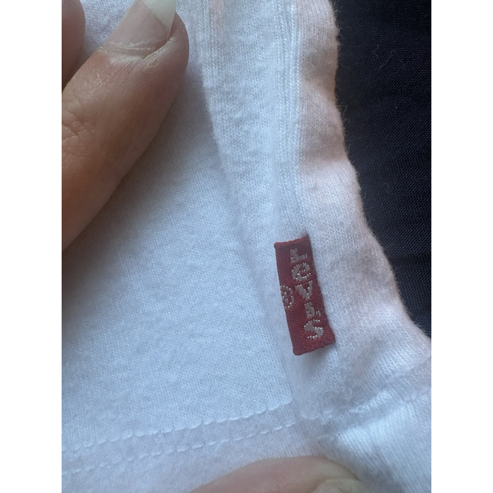 Levi's XL Slim Fit Ringer T-Shirt White Raglan Short Sleeve Retro Oracle Ringer - Picture 6 of 9